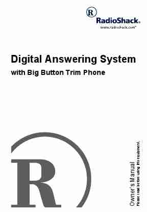 Radio Shack Answering Machine Digital Answering System with Big Button Trim Phone-page_pdf